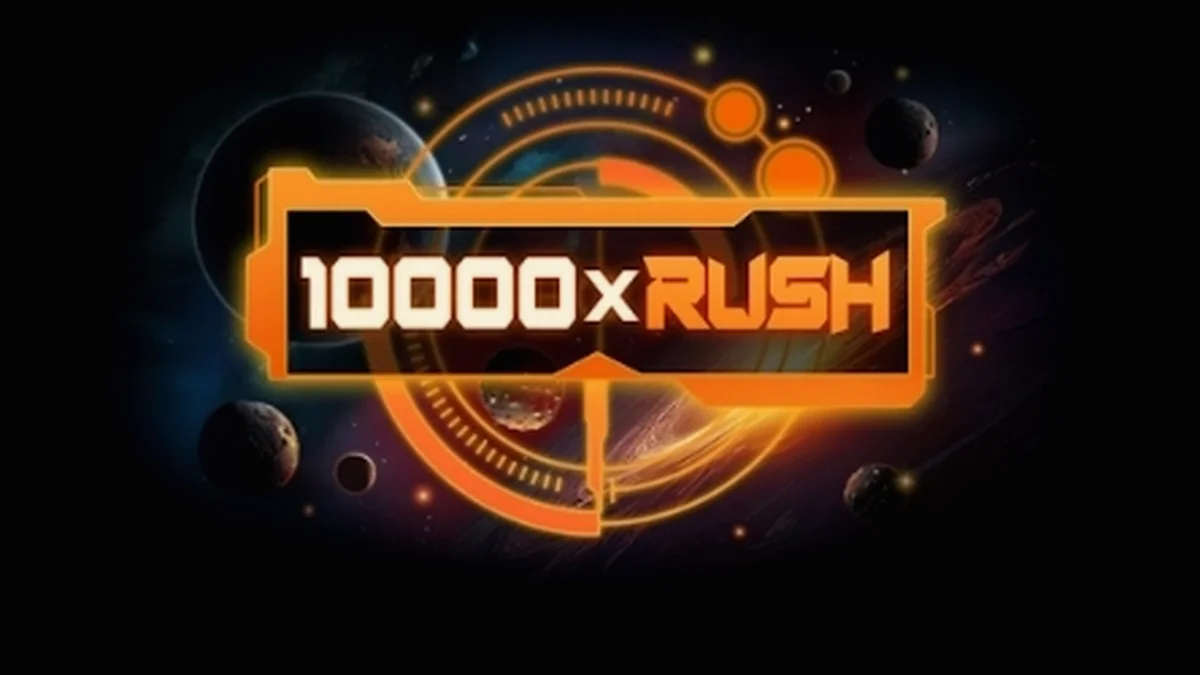 Interface vibrante e festiva do slot 10000 x Rush